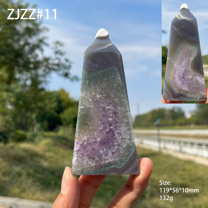 Einzigartige, natürliche Achat-Geoden-Spitze