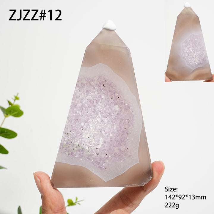 Unique,Natural Crystal Agate Geode Point