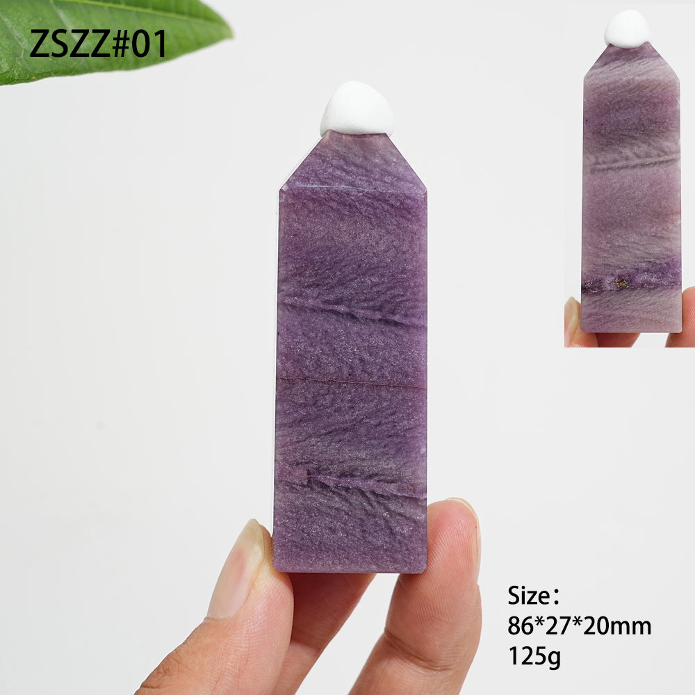 Unique,Natural Crystal Purple Silky Fluorite Point