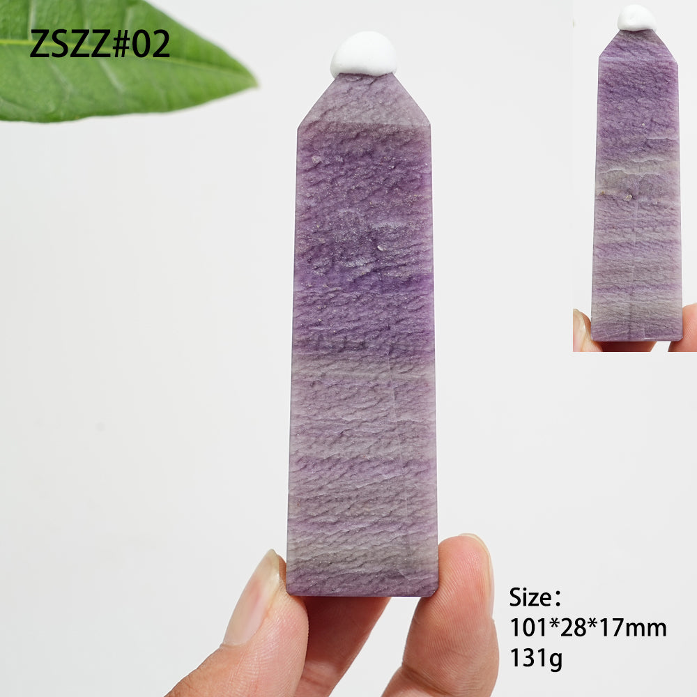 Unique,Natural Crystal Purple Silky Fluorite Point