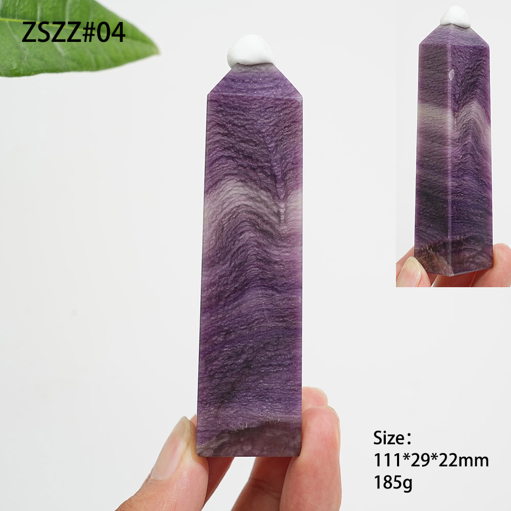 Unique,Natural Crystal Purple Silky Fluorite Point
