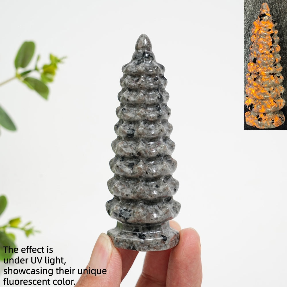 Natural Crystal Yooperlite Wen Chang Pagoda Carving