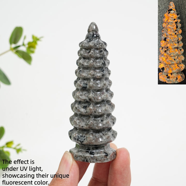 Natural Crystal Yooperlite Wen Chang Pagoda Carving