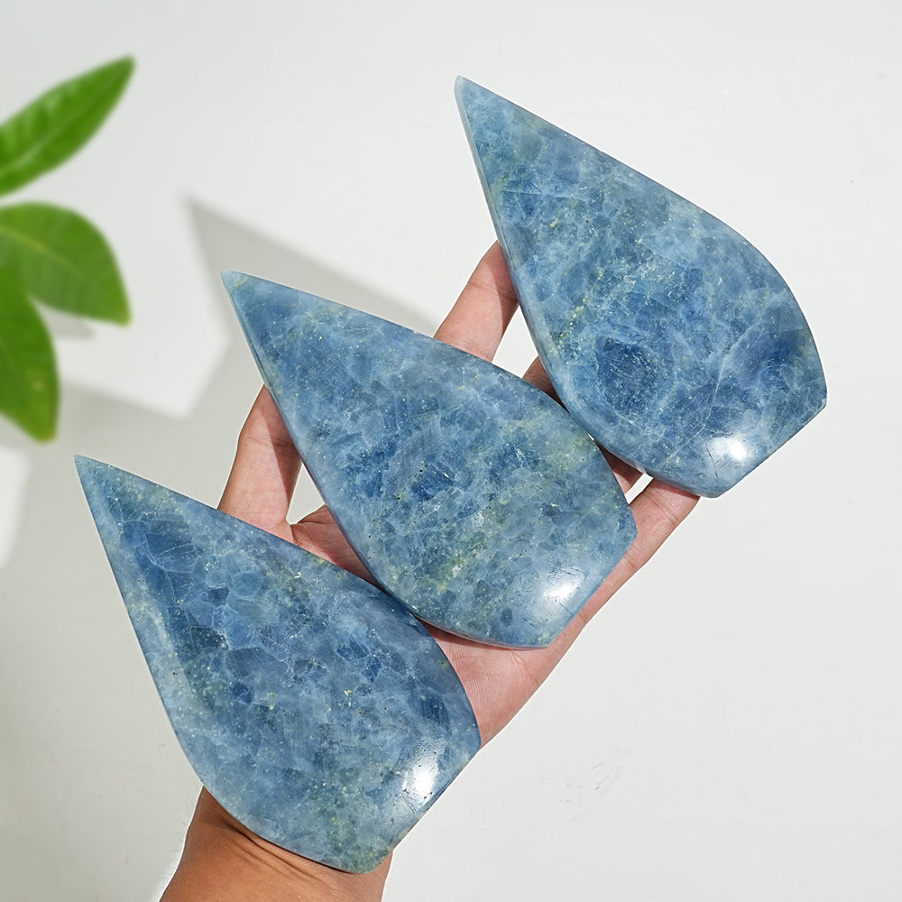 Natural Crystal Blue Calcite Teardrop