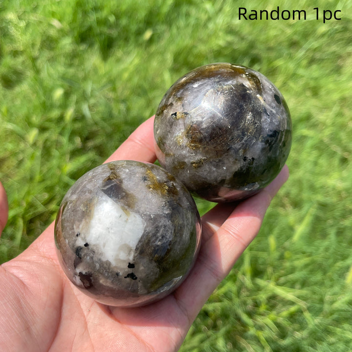 Natural Crystal Smoky Quartz With Phlogopite Sphere