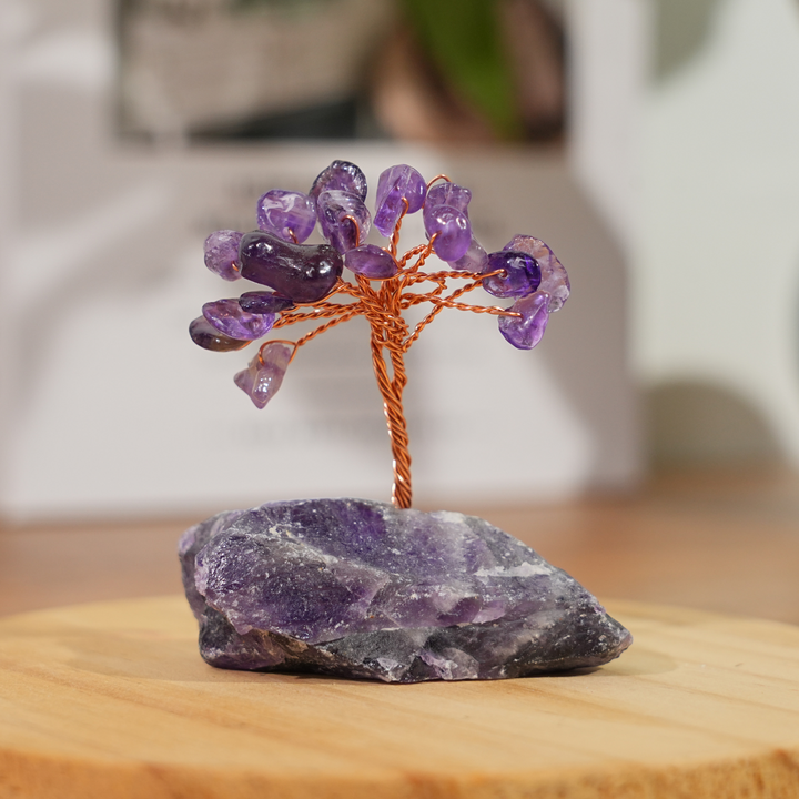 Tree With Raw Stone Crystal Tree