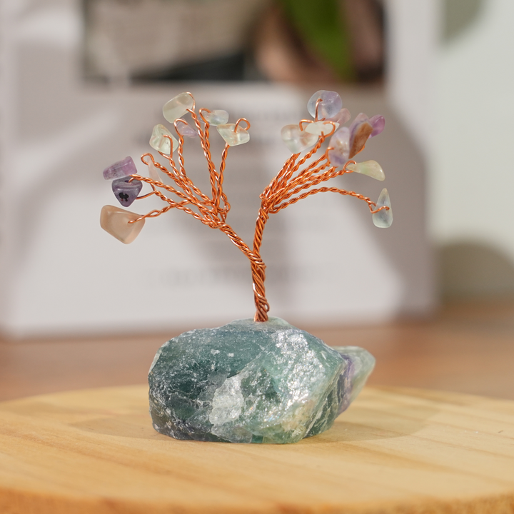 Tree With Raw Stone Crystal Tree