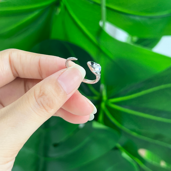 MoonStone Snake Earring&Ring,S925