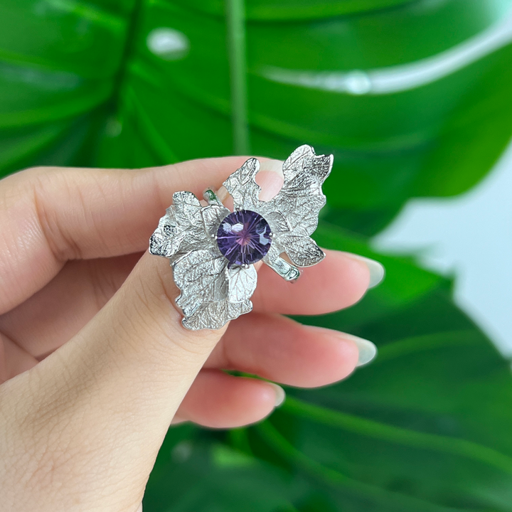 Floral Leaf Ring,S925