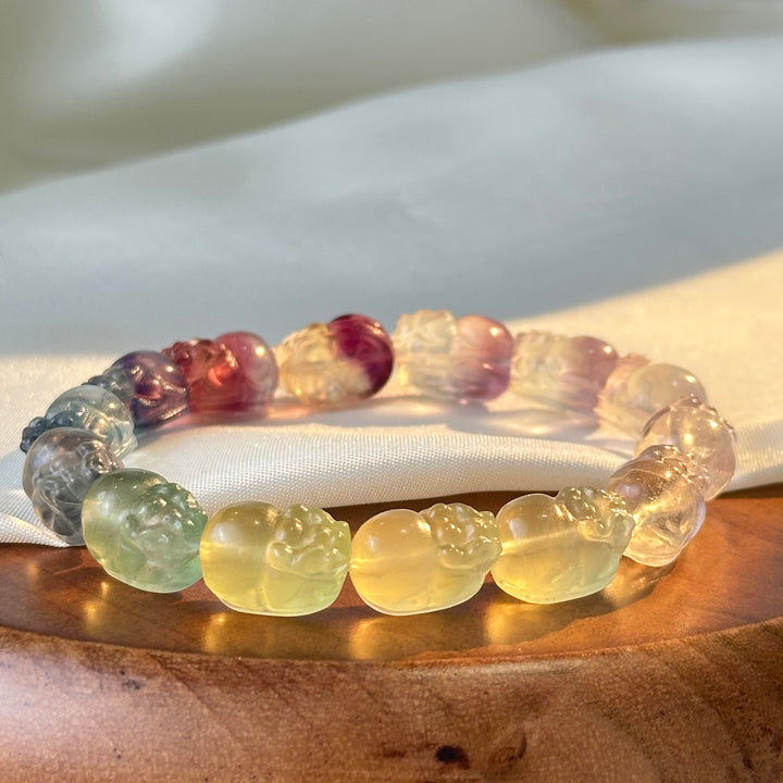 Rainbow Fluorite Pi Xiu Bracelet 9.4-9.7mm