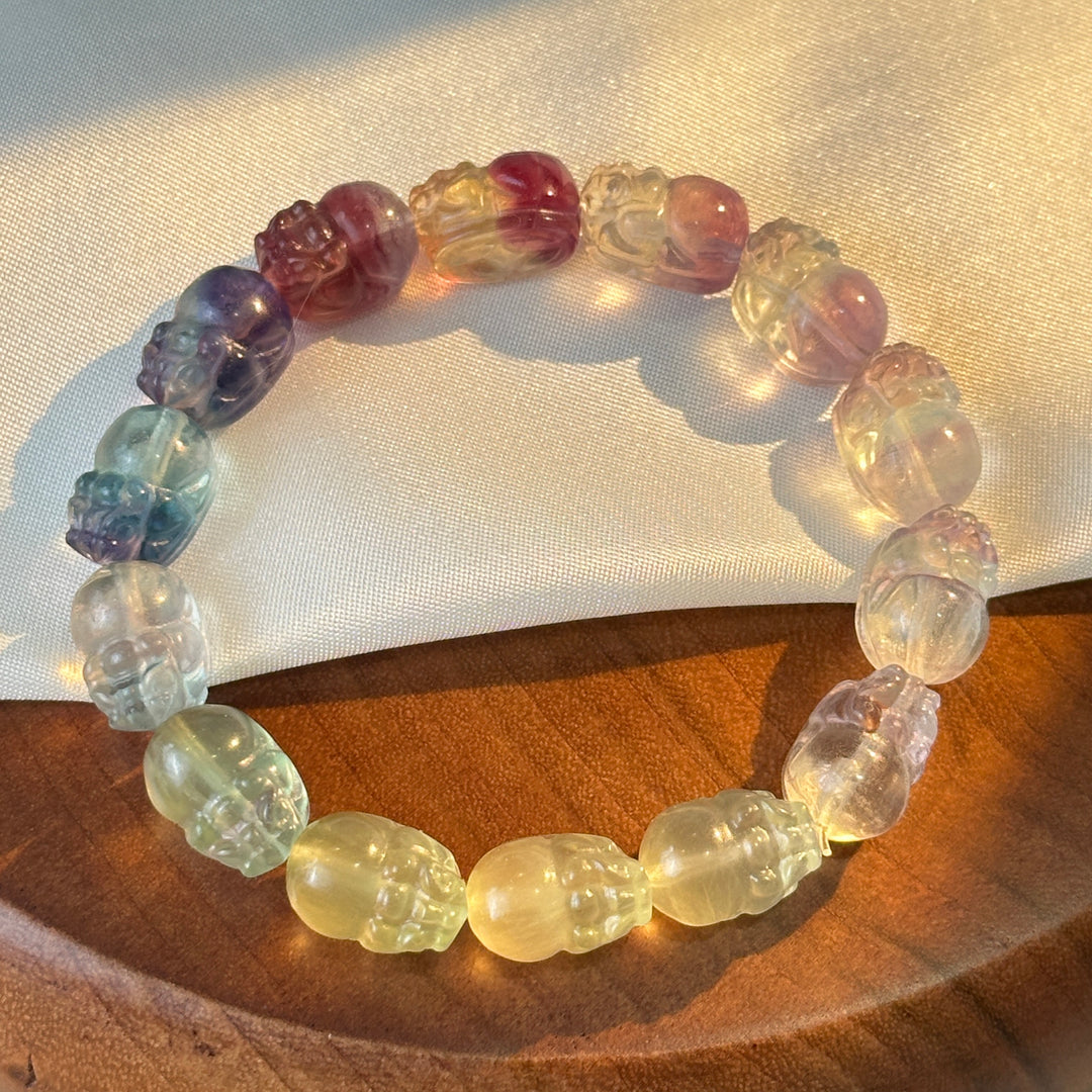 Rainbow Fluorite Pi Xiu Bracelet 9.4-9.7mm