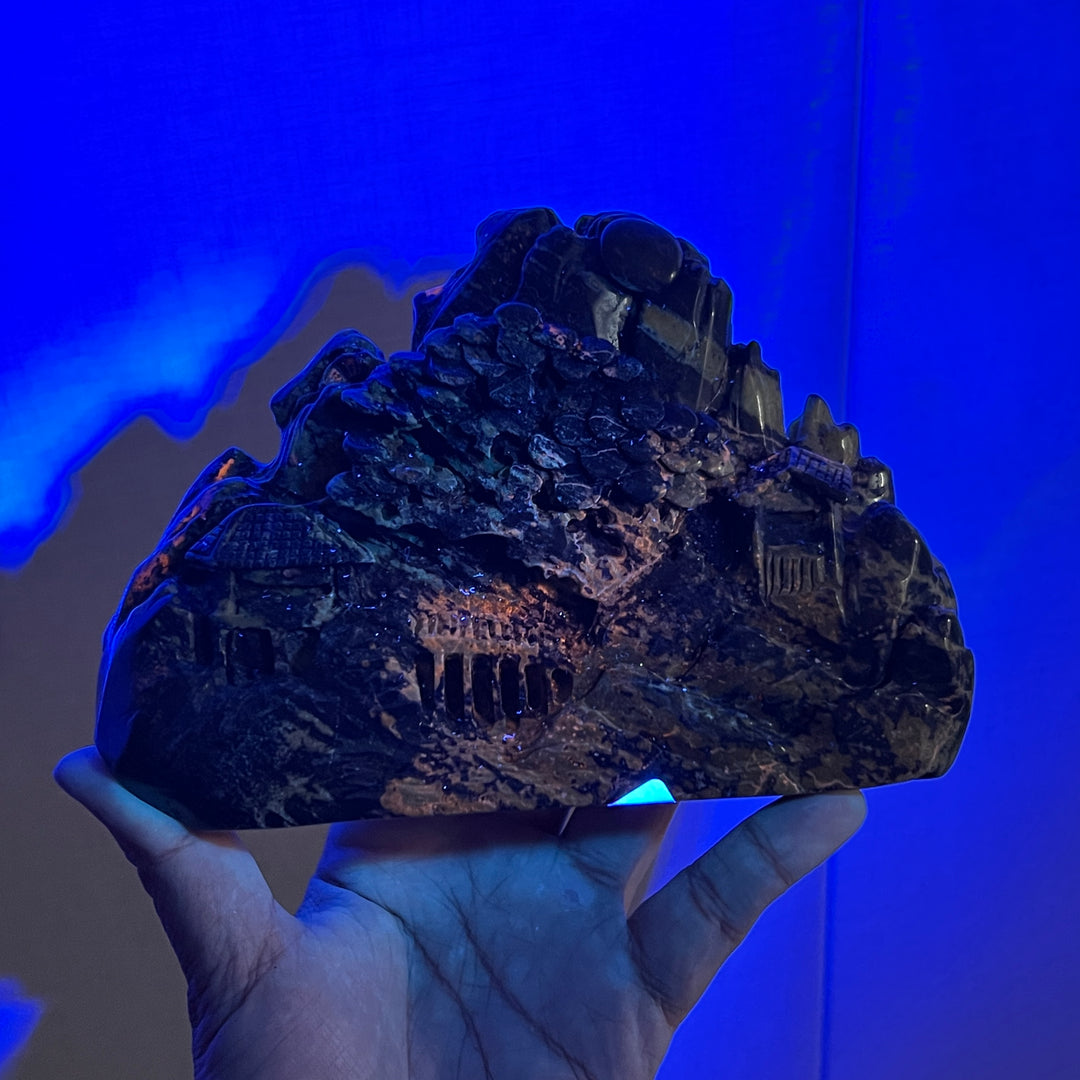 Unique,Natural Lapis Lazuli Landscape Carving