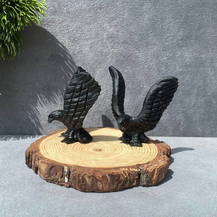 Obsidian Eagle Carving