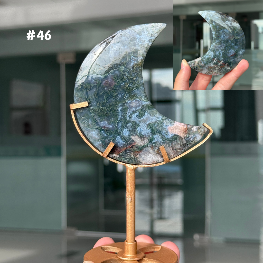 Unique,Moss Agate Moon