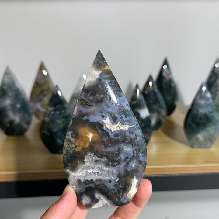 Unique,Moss Agate Teardrop
