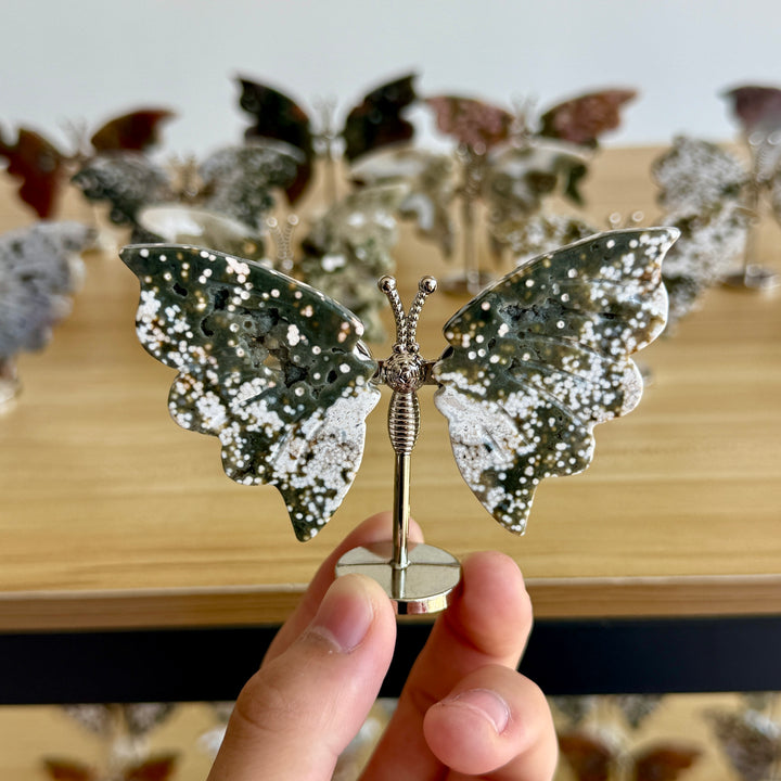 Unique,8th Vein Ocean Jasper Butterfly