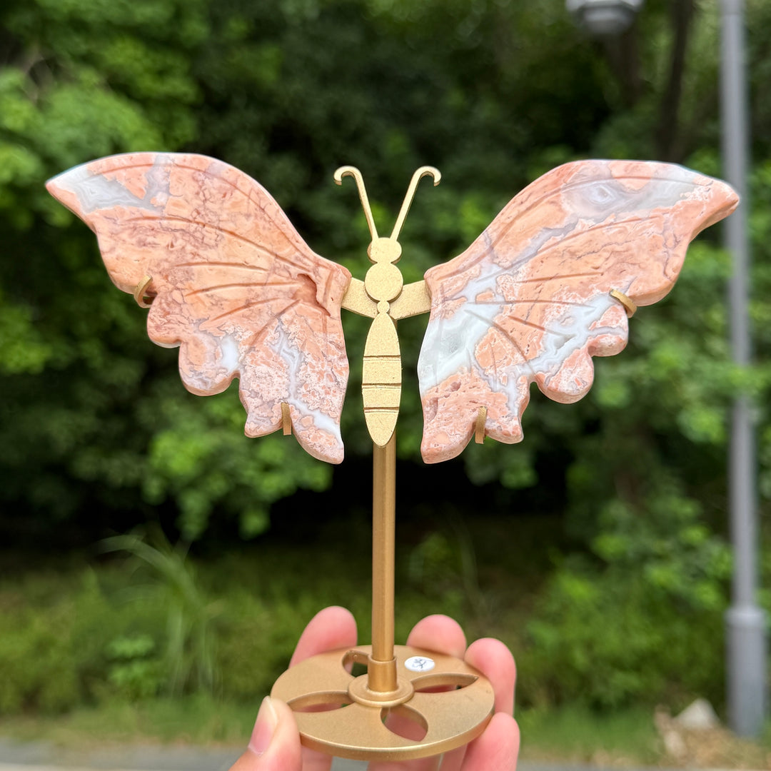 Pink Agate Butterfly