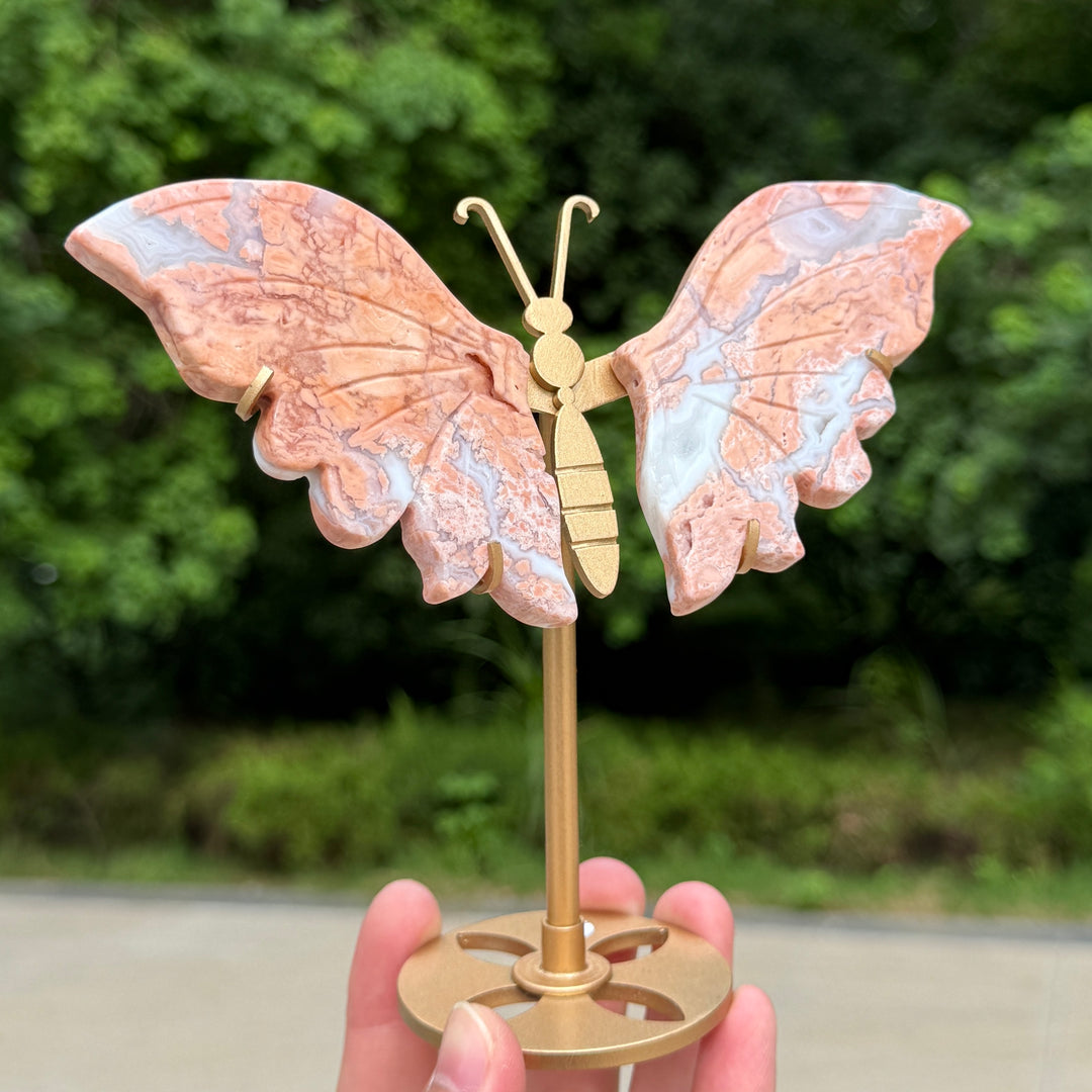 Pink Agate Butterfly
