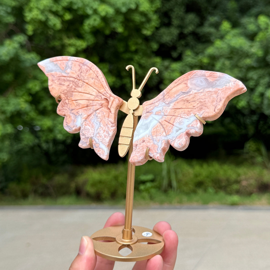 Pink Agate Butterfly