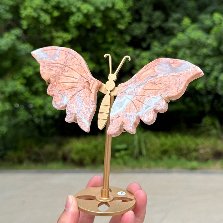 Pink Agate Butterfly