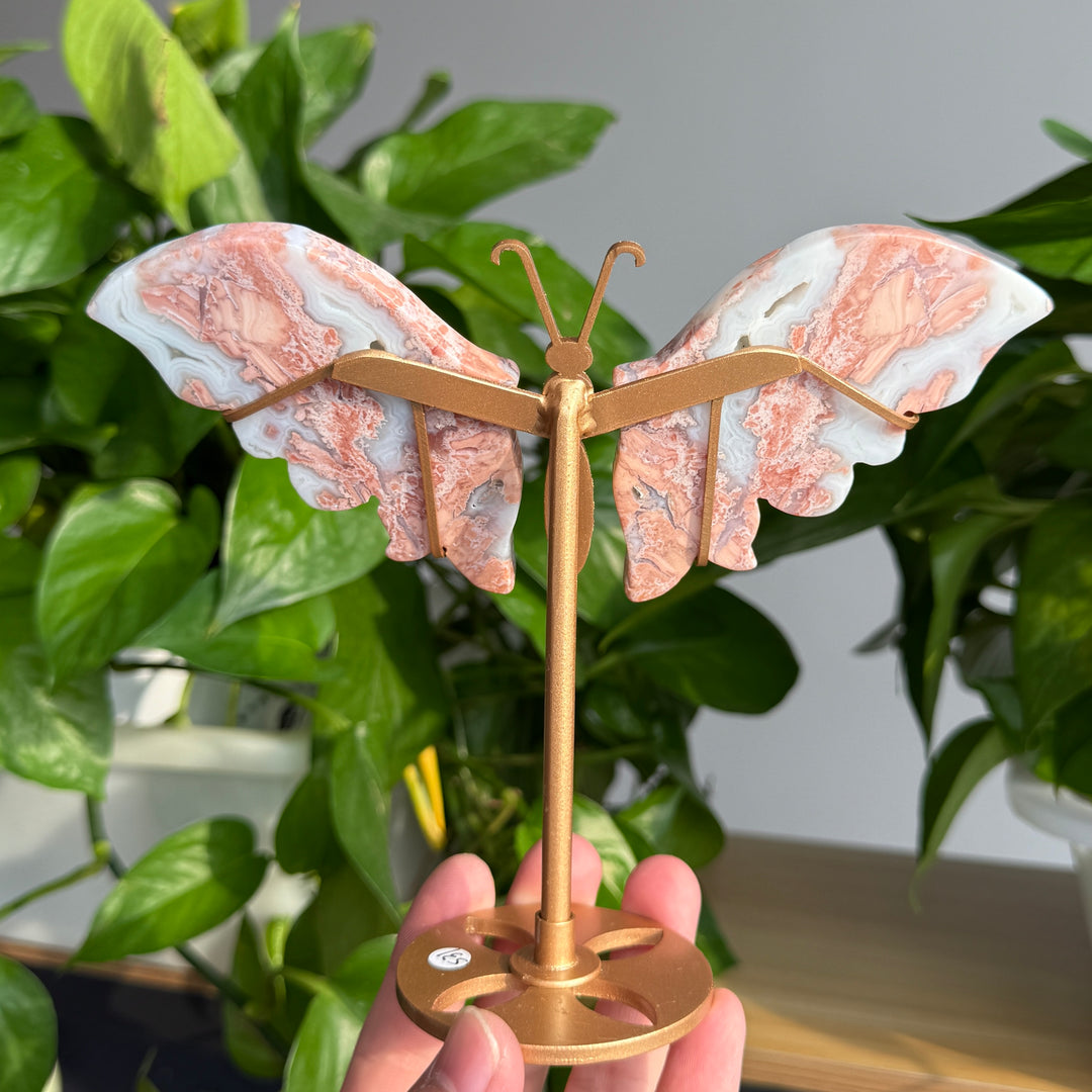 Pink Agate Butterfly