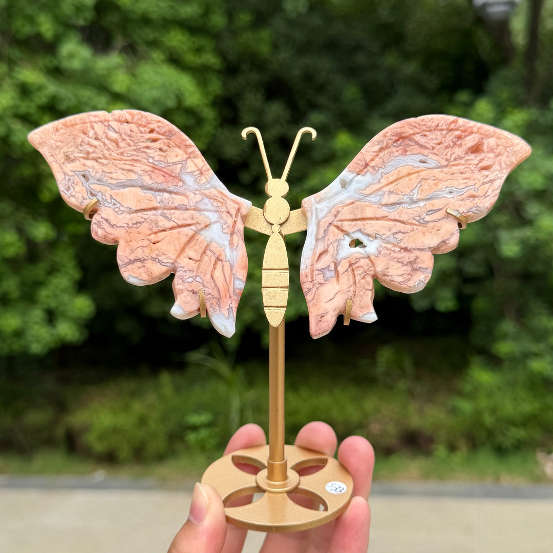 Pink Agate Butterfly