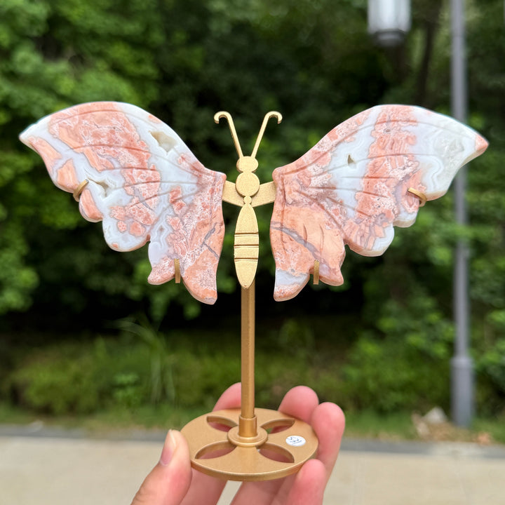 Pink Agate Butterfly