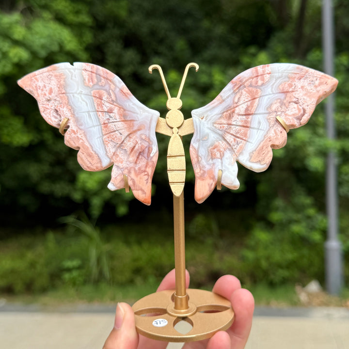 Pink Agate Butterfly