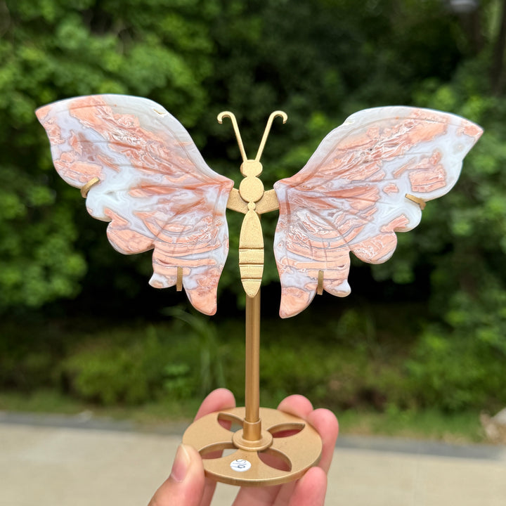Pink Agate Butterfly