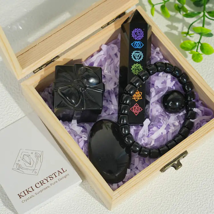Natural Crystal Value Bundle- Obsidian Crystal Set