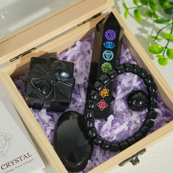 Natural Crystal Value Bundle- Obsidian Crystal Set