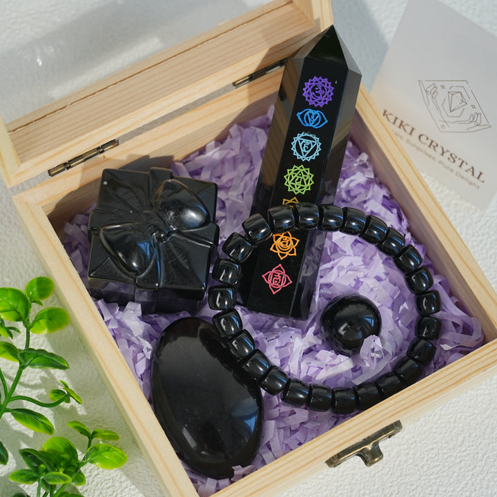 Natural Crystal Value Bundle- Obsidian Crystal Set