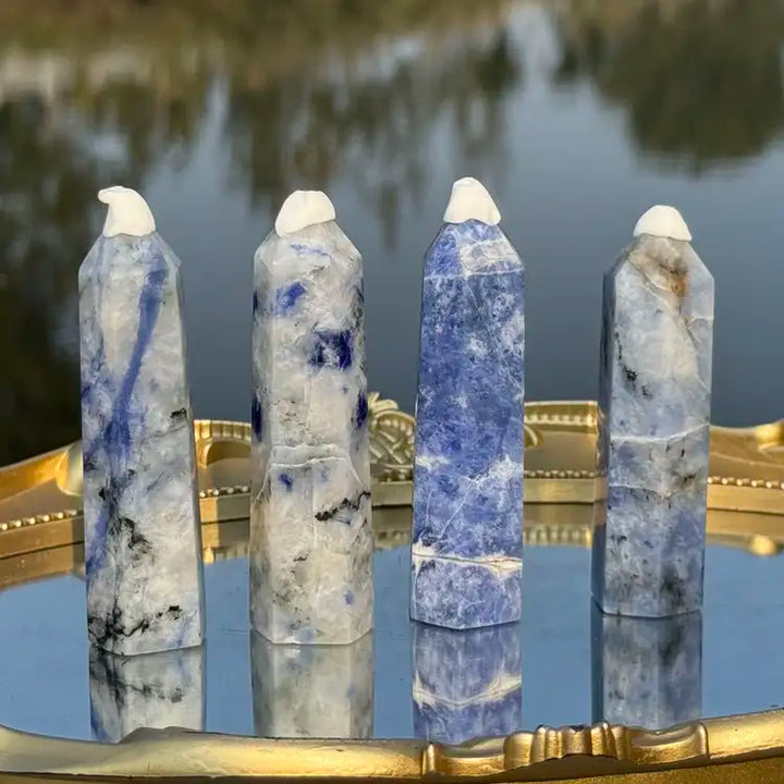 Blue and White Porcelain Sodalite Point