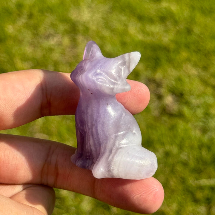 Natural Fluorite Fox Figurines