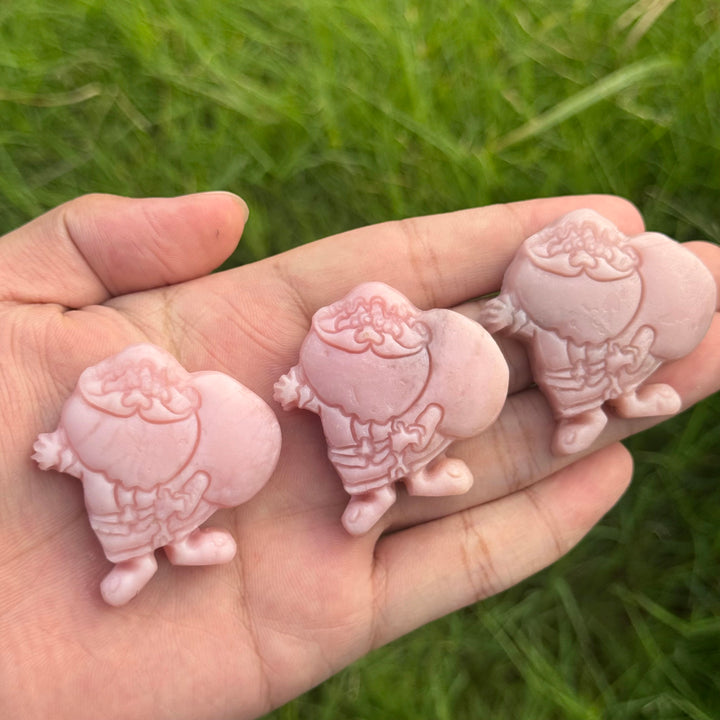 Natural Carving Pink Opal Santa Claus