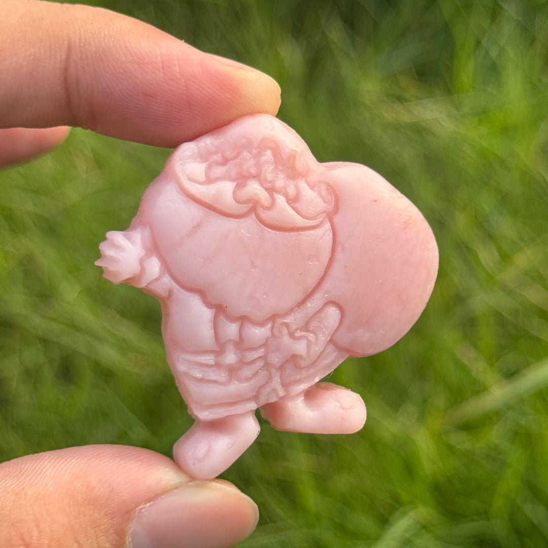 Natural Carving Pink Opal Santa Claus