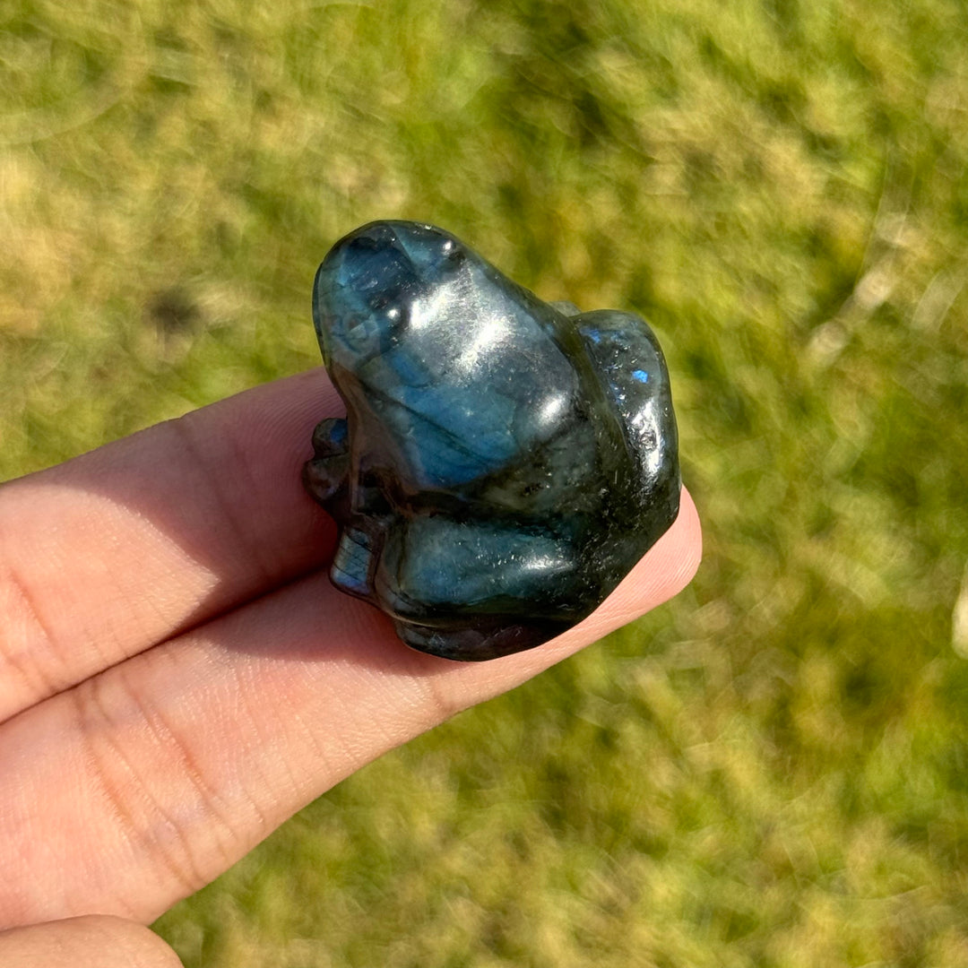 Natural Labradorite Frog