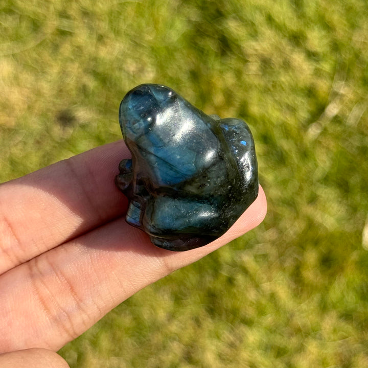 Natural Labradorite Frog