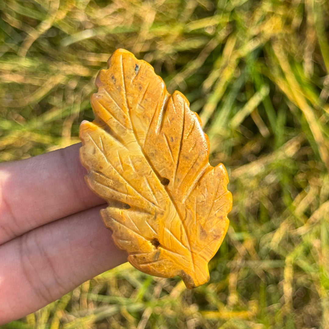 Natural Crystal Carving Leaf