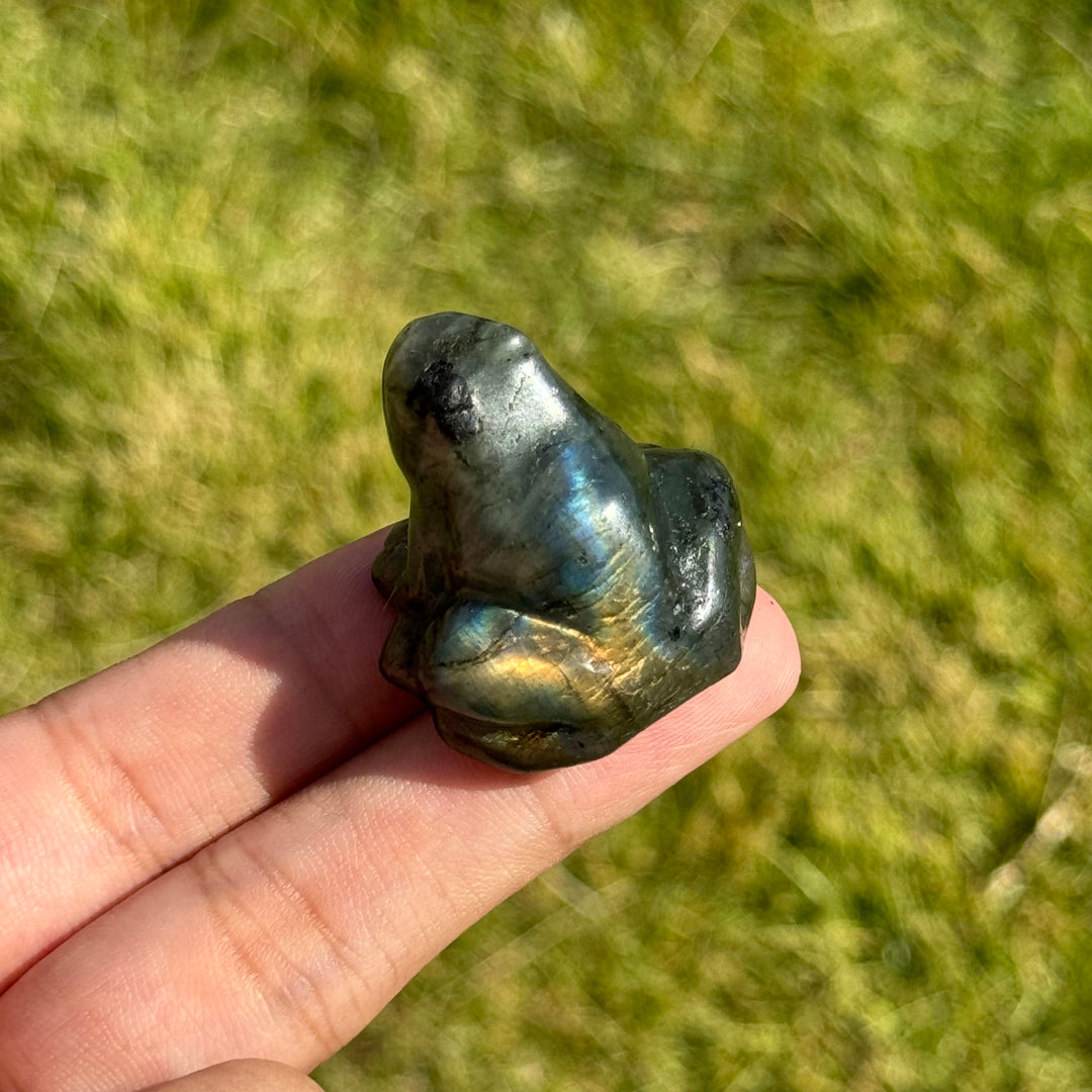 Natural Labradorite Frog