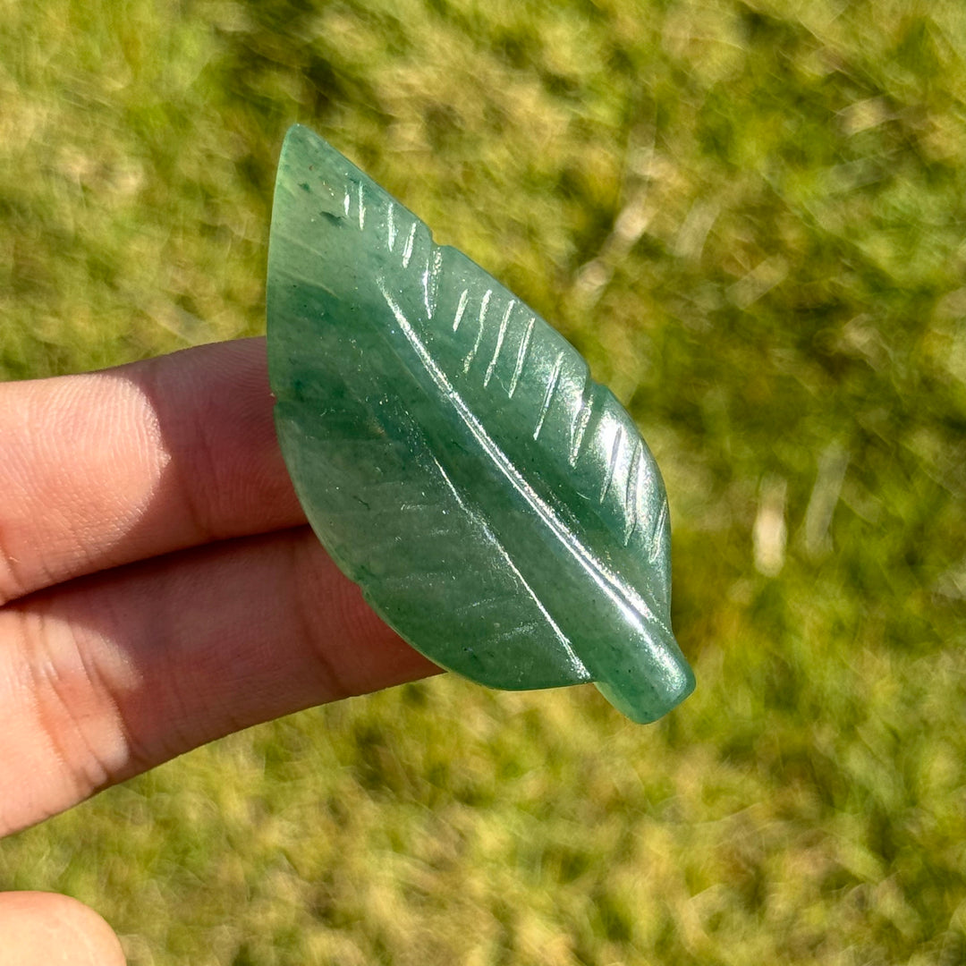 Natural Crystal Carving Leaf