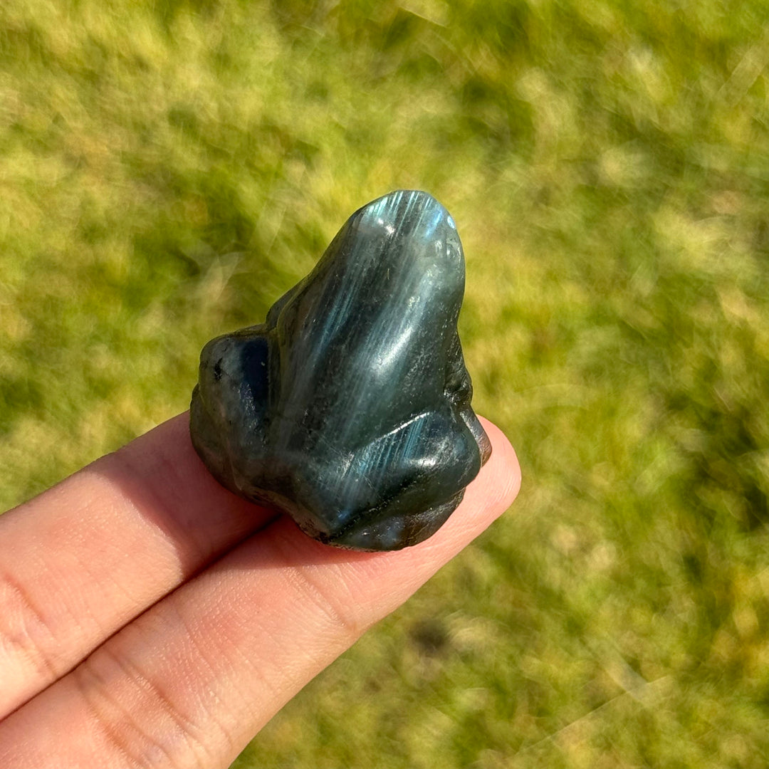 Natural Labradorite Frog