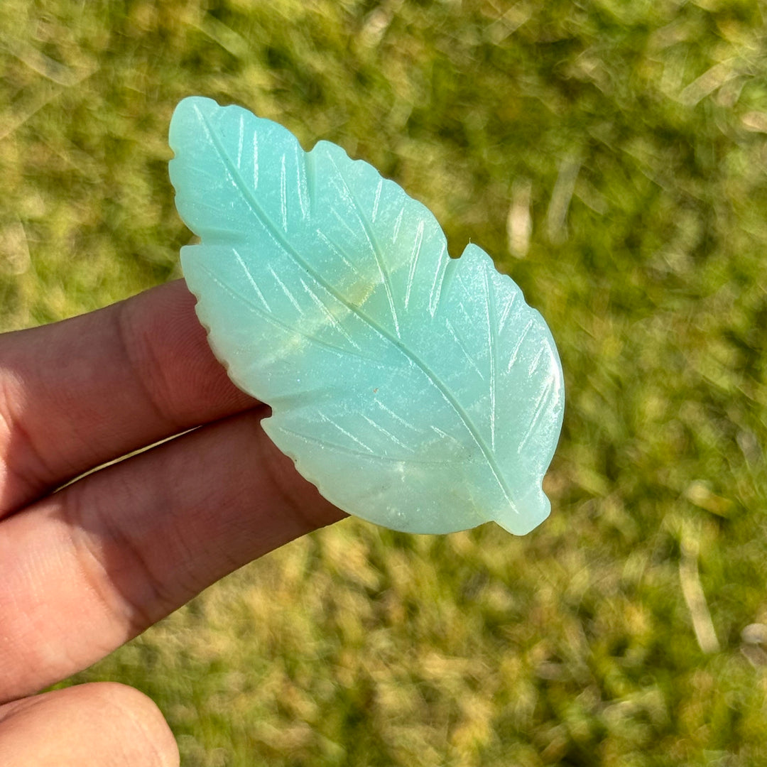 Natural Crystal Carving Leaf
