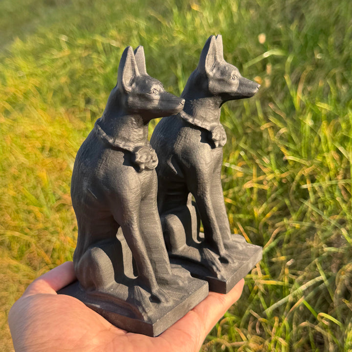 Natural Carved Obsidian Dog