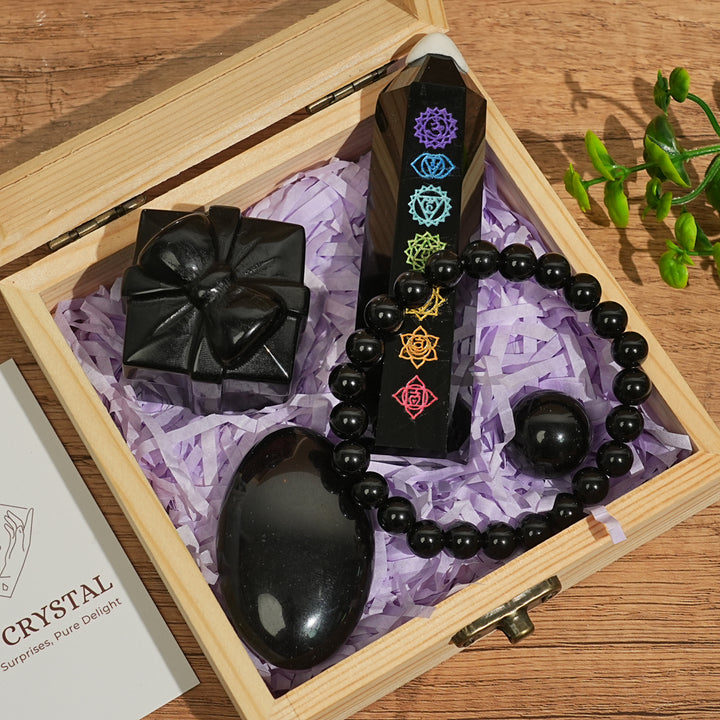 Natural Crystal Value Bundle- Obsidian Crystal Set