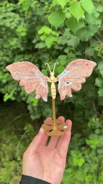 Pink Agate Butterfly