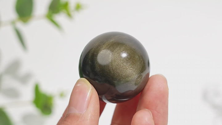 Natural Crystal Golden Obsidian Sphere