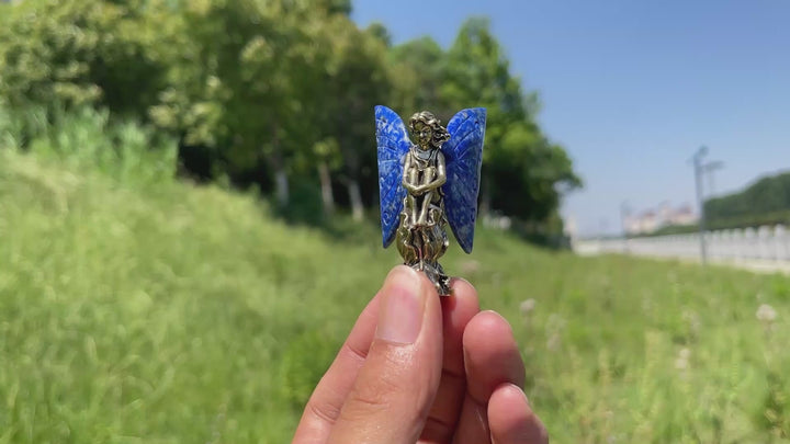 Natural Whimsical Lapis Lazuli Fairy Carving