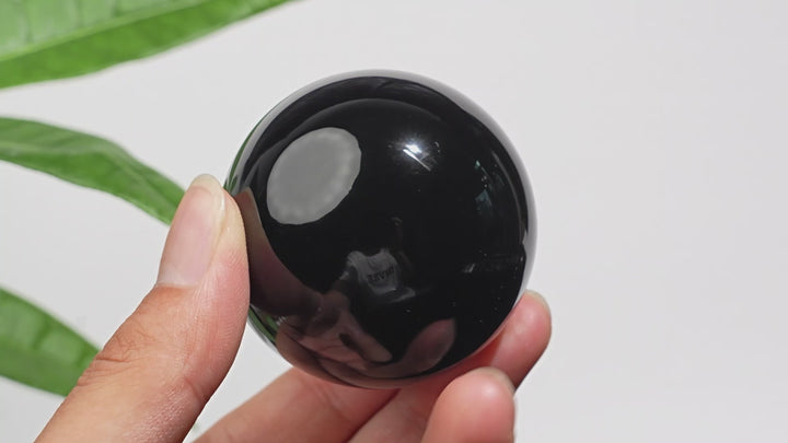 Natural Crystal Black Obsidian Crystal Sphere
