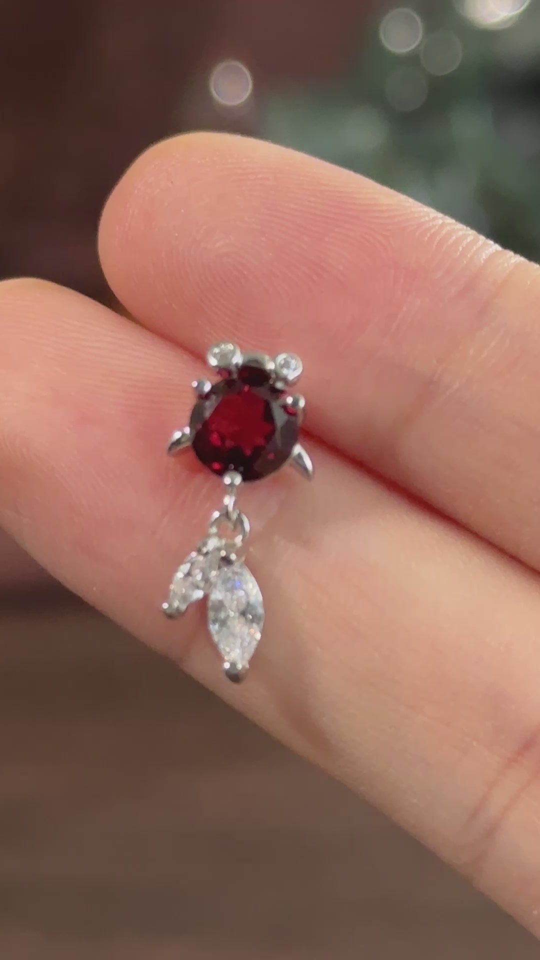 Red Garnet Stud Earrings
